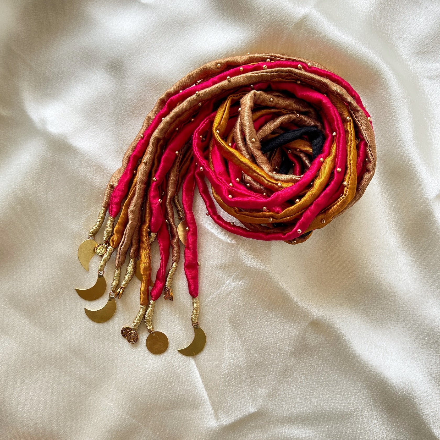 Silk Gold Pink Hair Strings - CiceroniHair StringsBy Nirjari