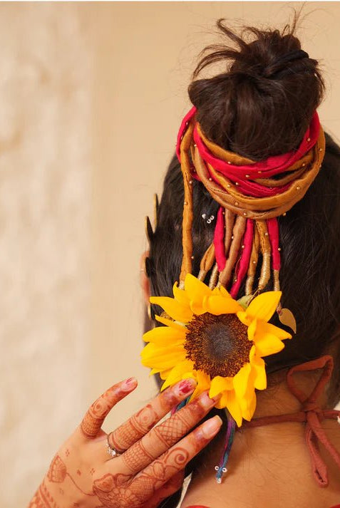 Silk Gold Pink Hair Strings - CiceroniHair StringsBy Nirjari