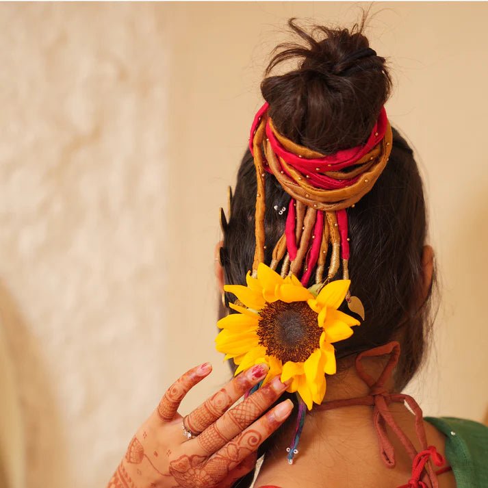 Silk Gold Pink Hair Strings - CiceroniHair StringsBy Nirjari