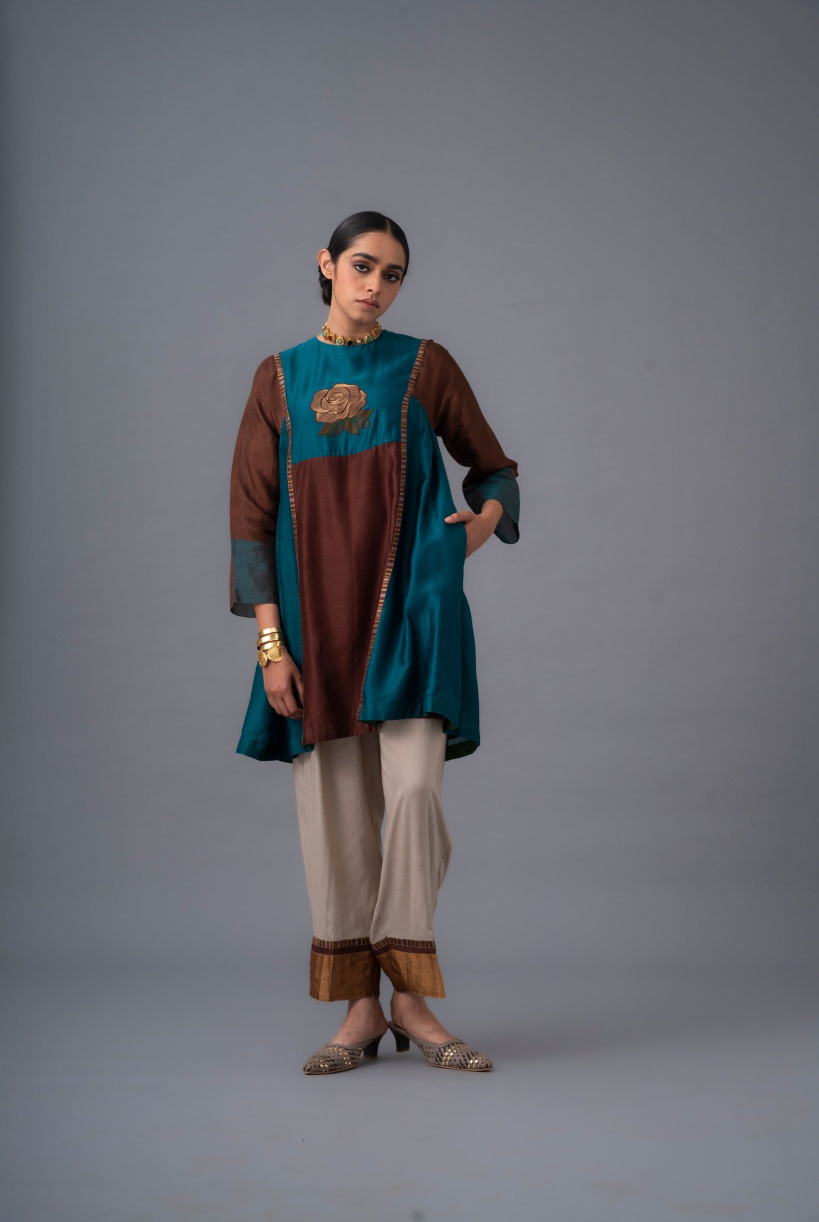Silvana Ria Set - Cocoa Brown - CiceroniKurta Set, Festive WearRaga & Co.