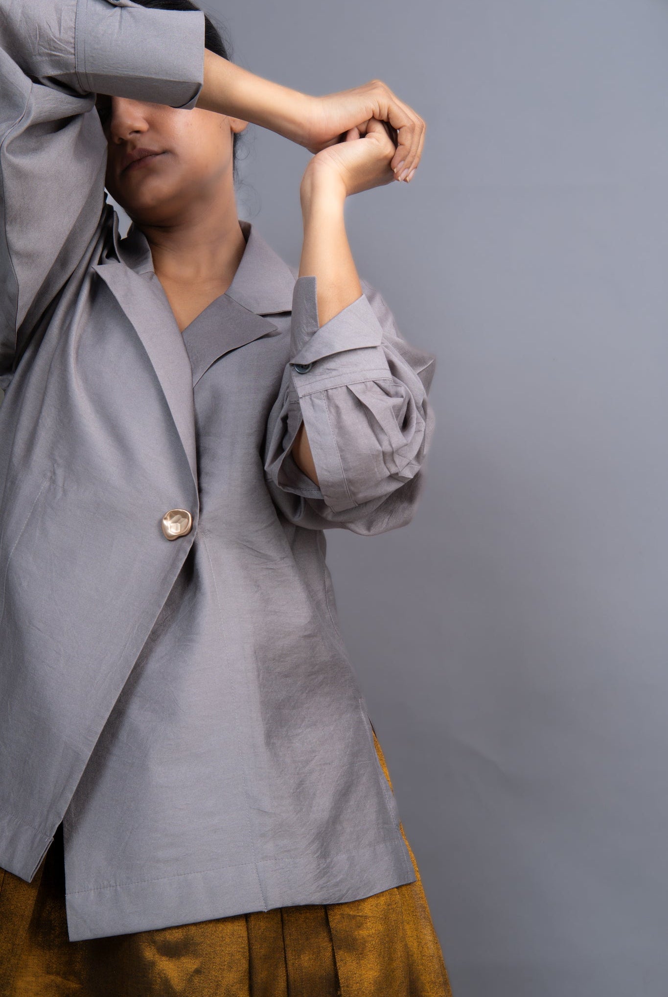 Silver & Gold Chanderi Co - ord Set - CiceroniSkirt SetOtouto