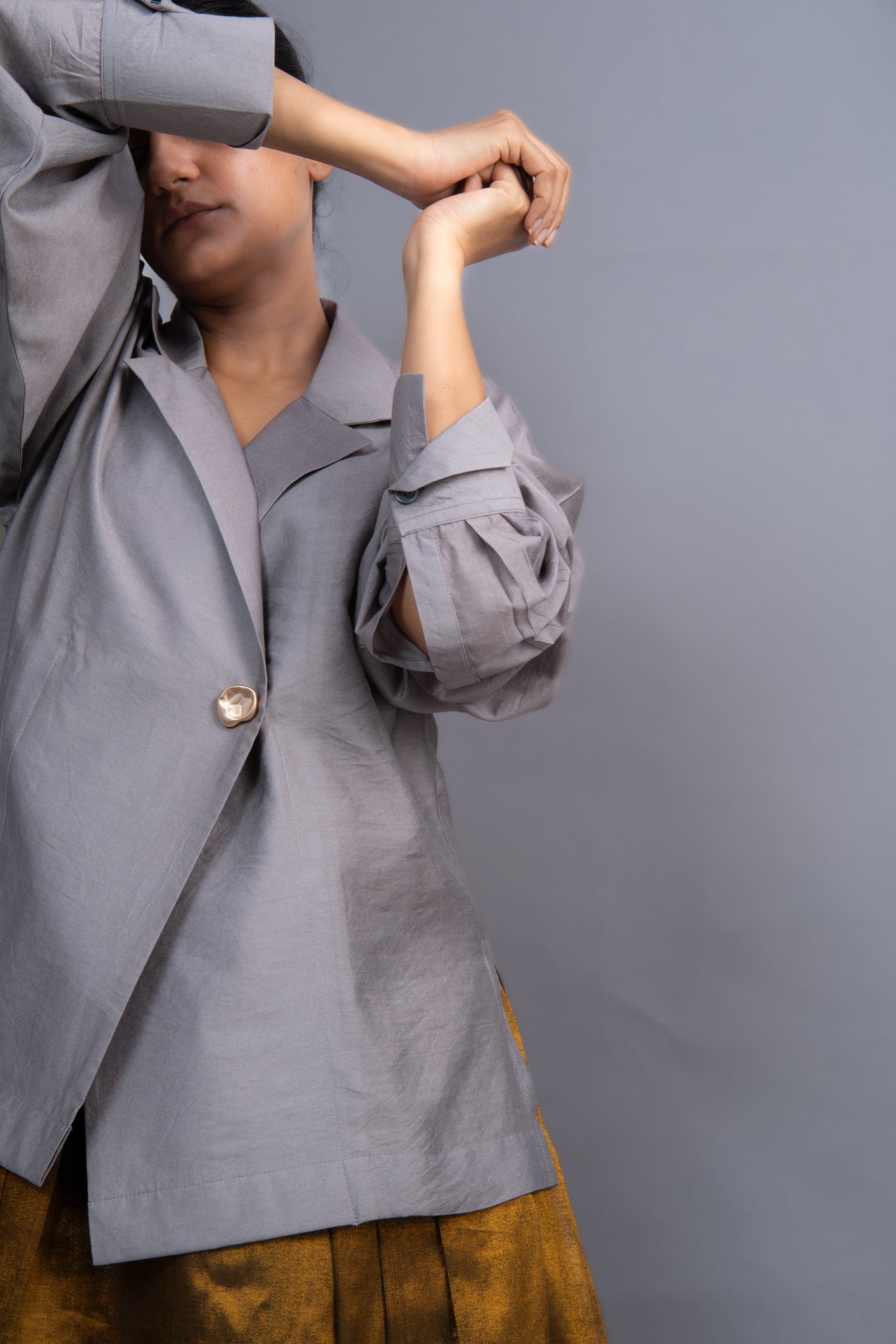 Silver & Gold Chanderi Co - ord Set - CiceroniSkirt SetOtouto