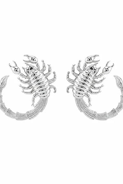 Silver Scorpion Studs - CiceroniEarringUnbent
