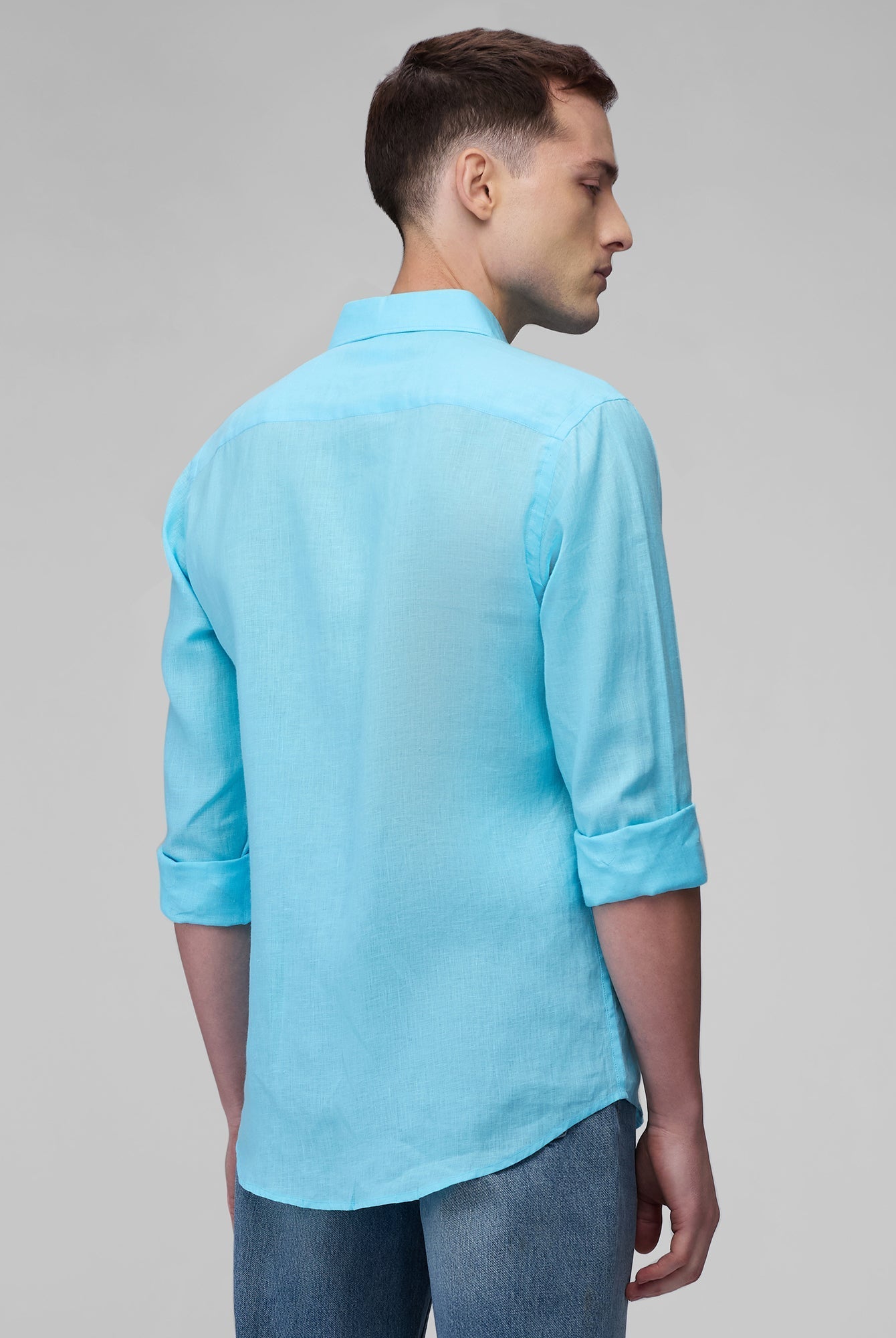Sky Blue 100% Linen Classic Shirt - CiceroniMen Shirtsbhrāta