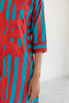 Sky Fire Striped Appliqué Kurta Set - CiceroniKurta Set, Everyday WearSilai Studio
