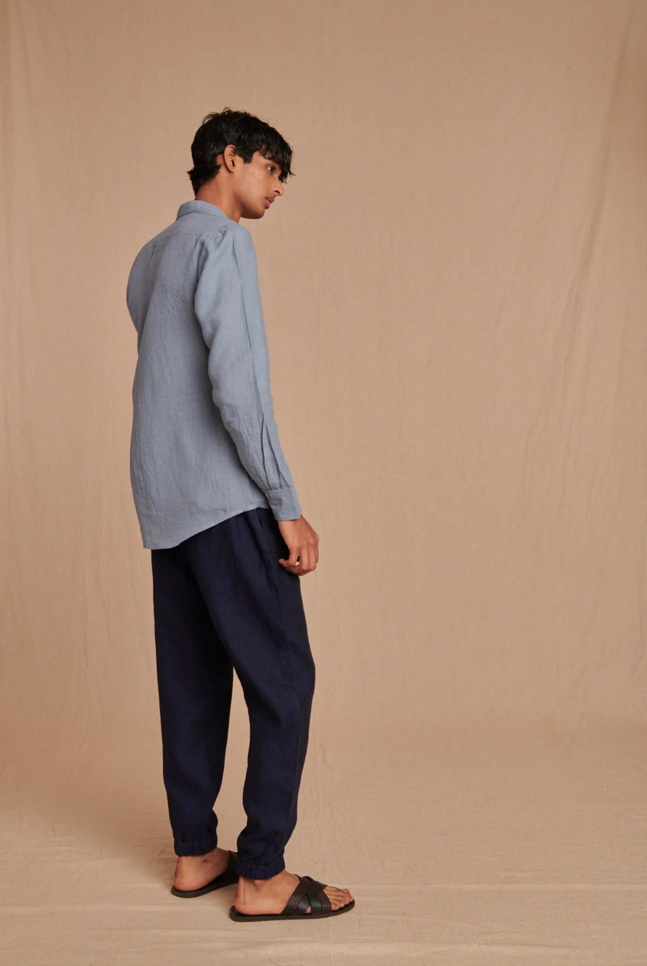 Sky Linen Men's Oxford Shirt - Slim Fit - CiceroniShirtSaphed