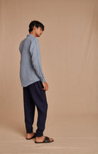 Sky Linen Men's Oxford Shirt - Slim Fit - CiceroniShirtSaphed