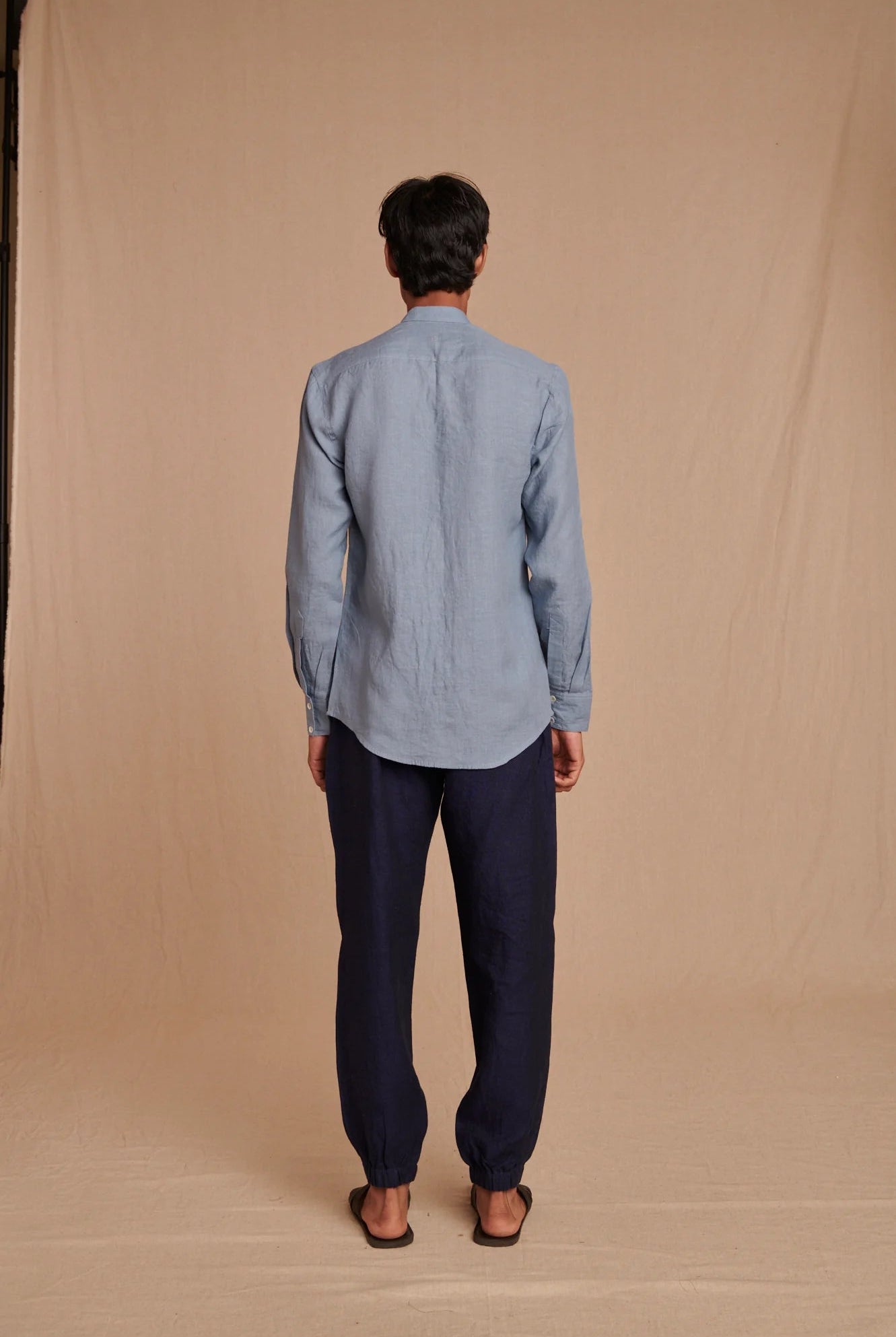 Sky Linen Men's Oxford Shirt - Slim Fit - CiceroniShirtSaphed