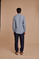 Sky Linen Men's Oxford Shirt - Slim Fit - CiceroniShirtSaphed