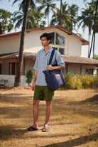 Sky Linen Men's Pleated Camp Collar Shirt - CiceroniShirtSaphed