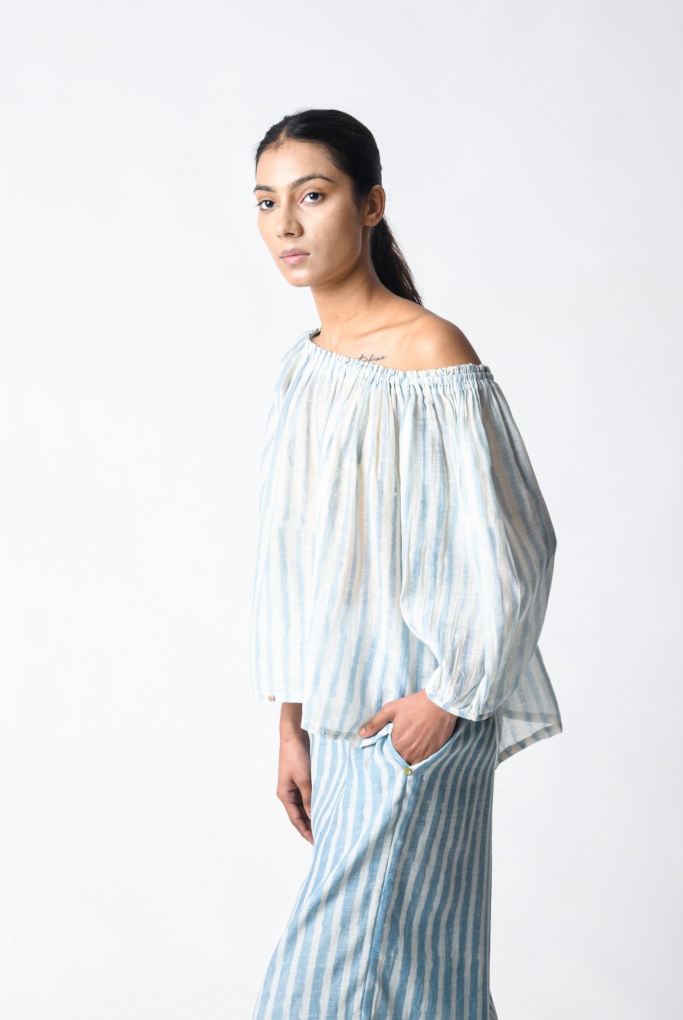 Sky Off Shoulder Co - ord Set - CiceroniCo - ord SetJayati Goenka