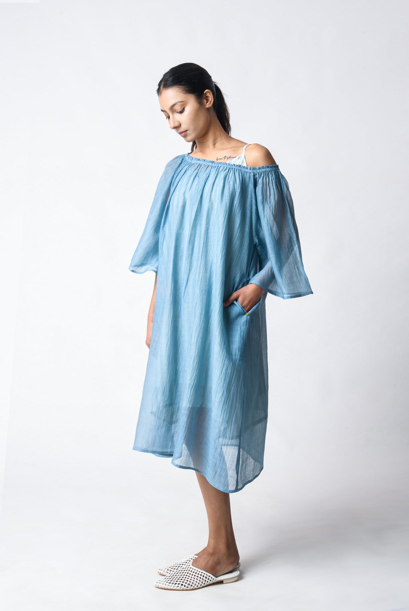 Sky Off - shoulder Dress - CiceroniDressesJayati Goenka
