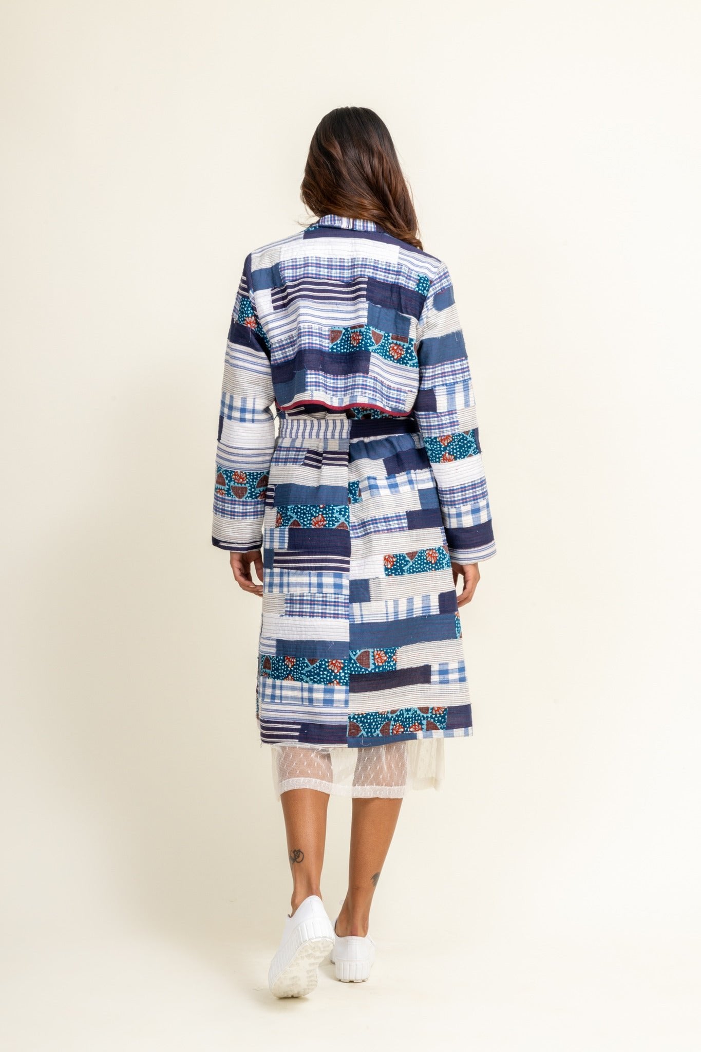 Sky Patchwork Trench - CiceroniTrench CoatDoodlage