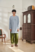 Sky Safari Men's Round Hem Kurta Set - CiceroniKurta Set, Everyday WearSaphed