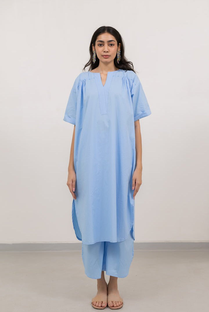 Sky Serenity Tunic Co - ord Set - CiceroniKurta Set, Everyday WearSilai Studio