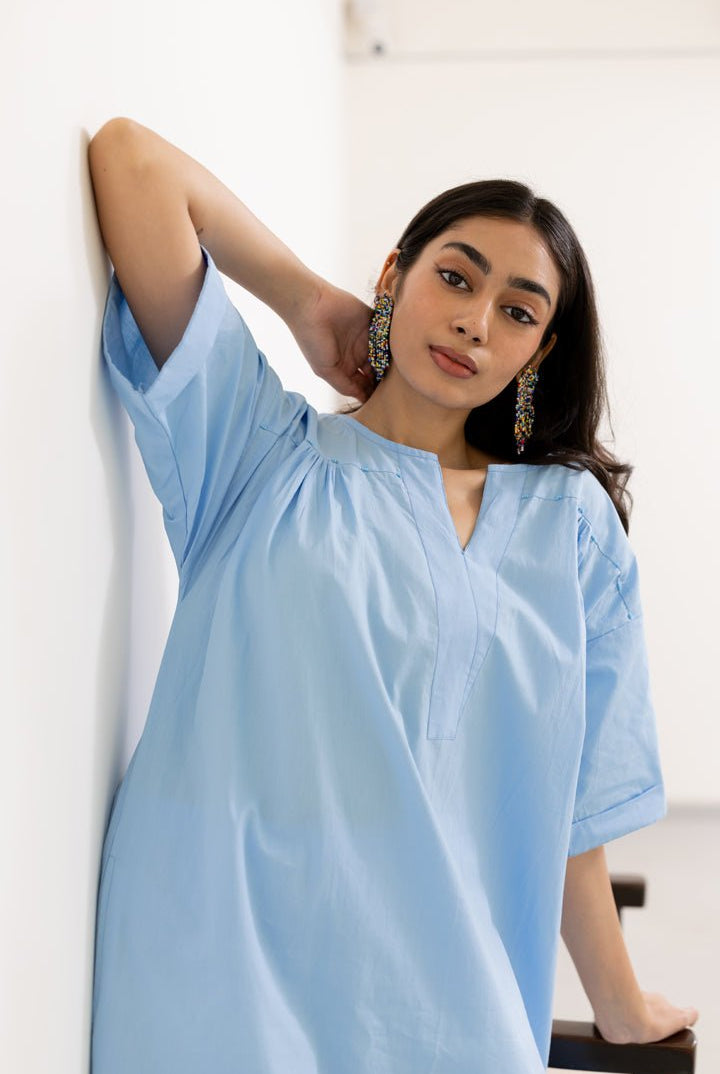 Sky Serenity Tunic Co - ord Set - CiceroniKurta Set, Everyday WearSilai Studio