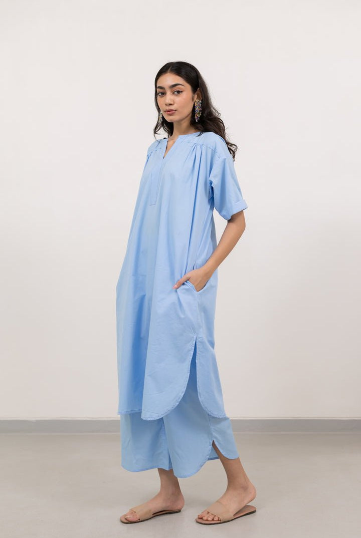 Sky Serenity Tunic Co - ord Set - CiceroniKurta Set, Everyday WearSilai Studio