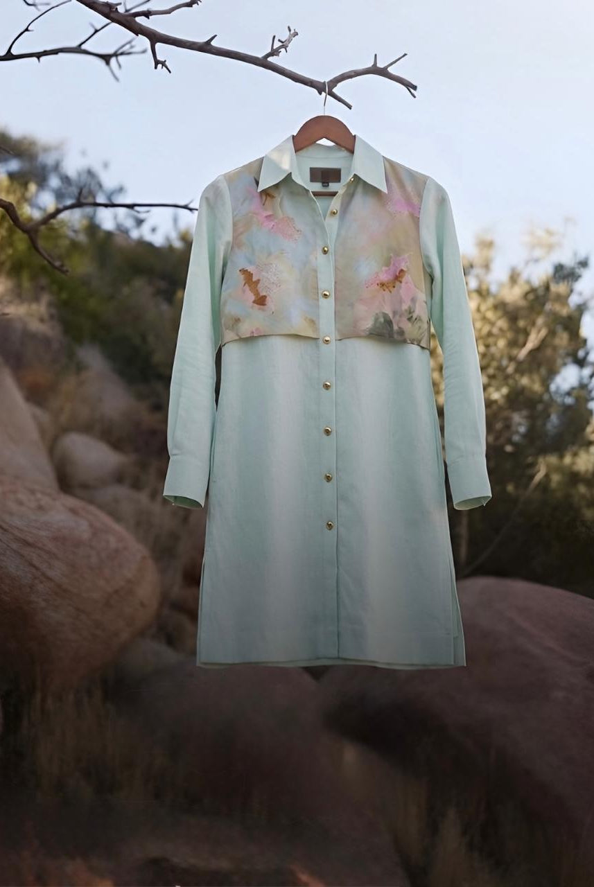 Skylark light blue Flap Dress - CiceroniShirt DressArtbeats by Keerthana