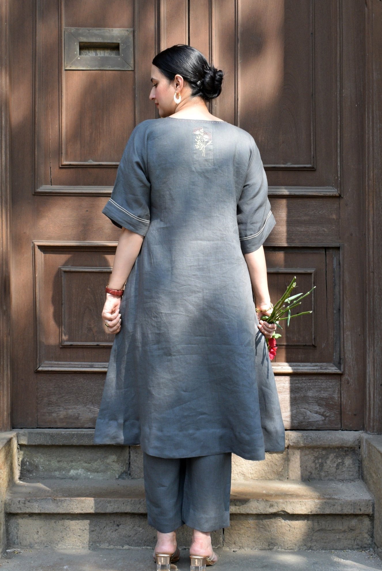Slate Grey Linen Co - ord Set - CiceroniKurta Set, Everyday WearHouse of Moxa
