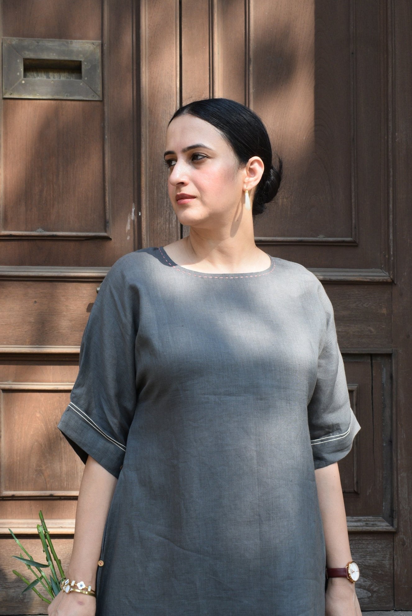 Slate Grey Linen Co - ord Set - CiceroniKurta Set, Everyday WearHouse of Moxa