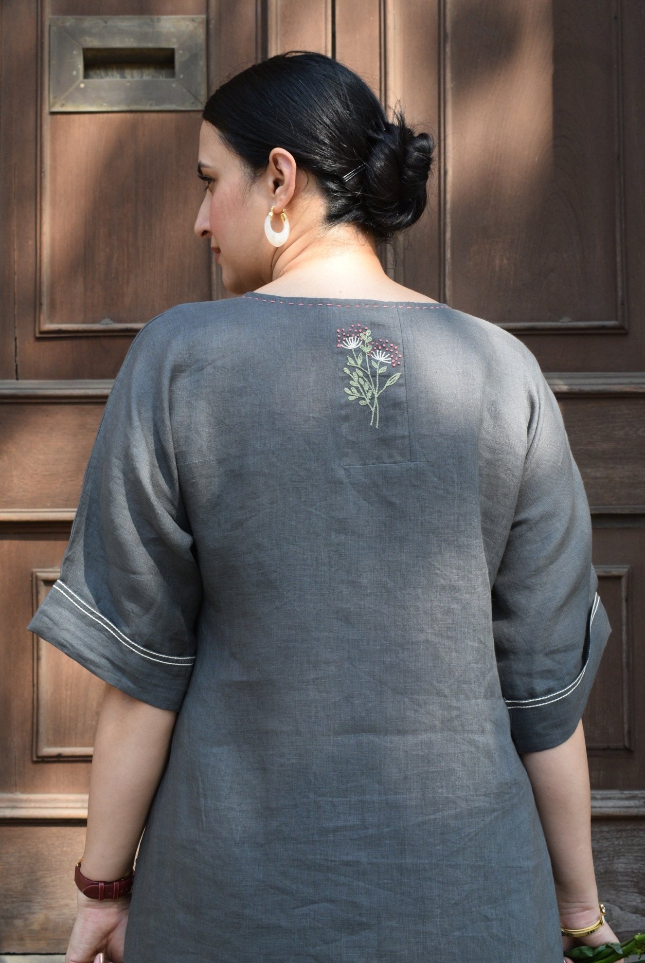 Slate Grey Linen Co - ord Set - CiceroniKurta Set, Everyday WearHouse of Moxa