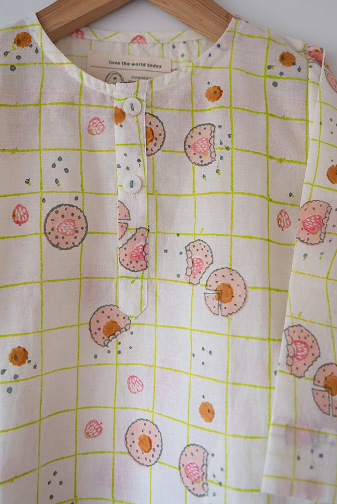 Sleepover Party Kurta and Shorts Co - ord Set - Cookie Print - CiceroniCo - ord SetLove The World Today