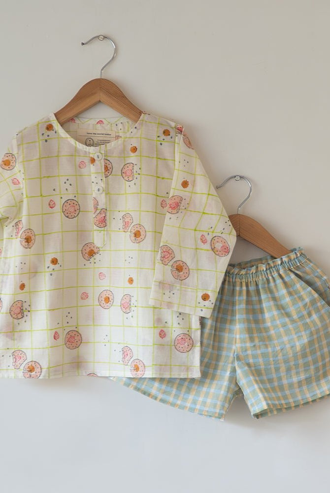 Sleepover Party Kurta and Shorts Co - ord Set - Cookie Print - CiceroniCo - ord SetLove The World Today
