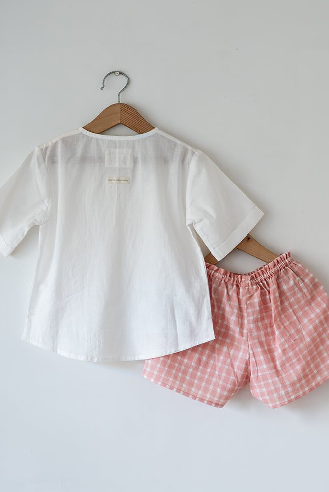Sleepover Party Kurta and Shorts Co - ord Set - Warm Whiff print - CiceroniCo - ord SetLove The World Today