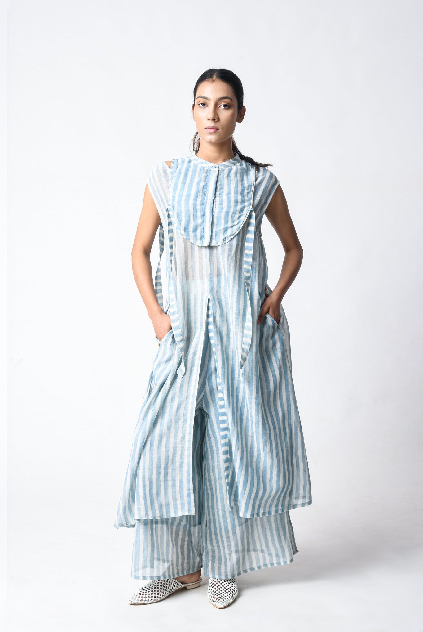 Slit Tunic Sky Set - CiceroniKurta Set, Everyday WearJayati Goenka