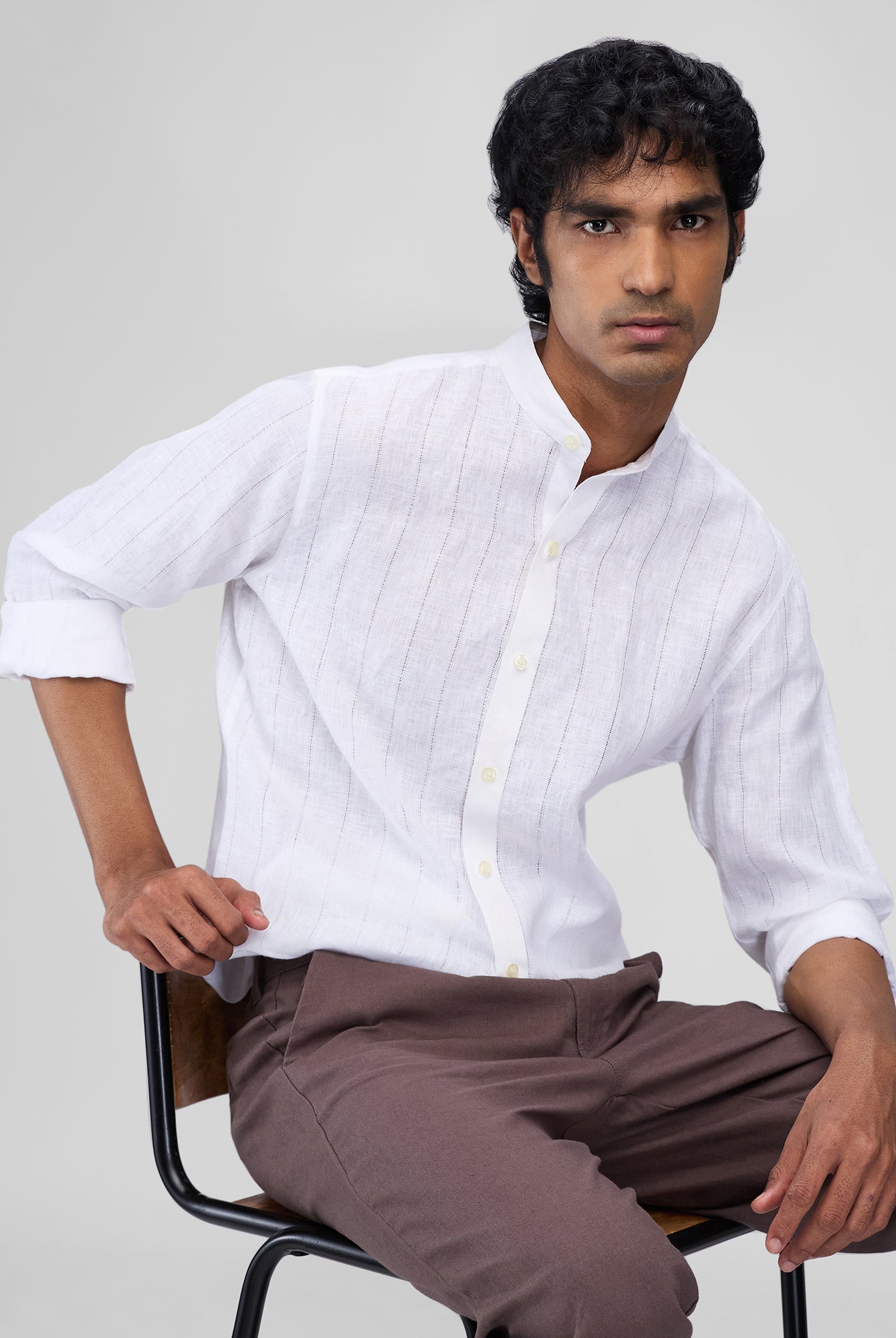 Snow 100% Linen Stripes Shirt - CiceroniMen Shirtsbhrāta