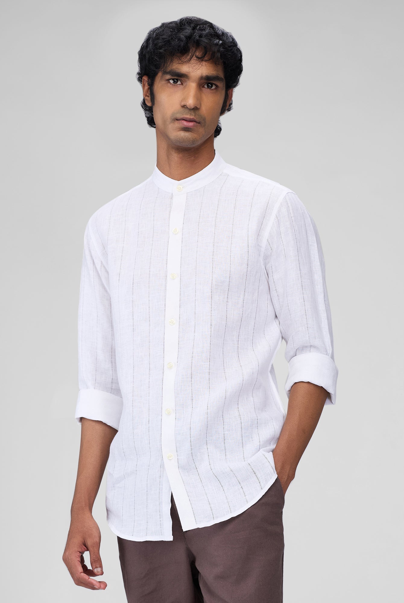 Snow 100% Linen Stripes Shirt - CiceroniMen Shirtsbhrāta