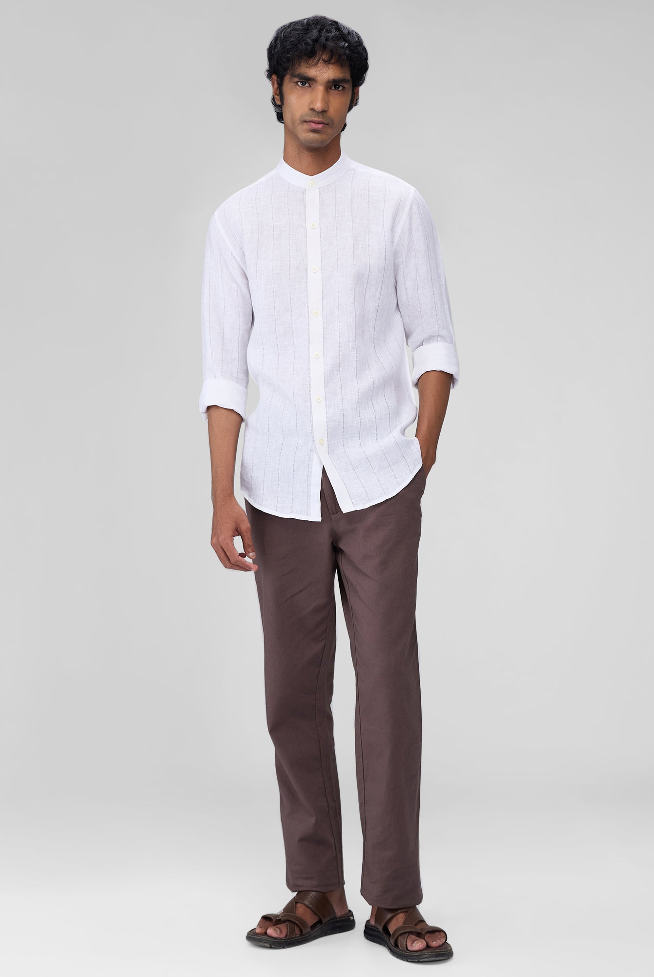 Snow 100% Linen Stripes Shirt - CiceroniMen Shirtsbhrāta