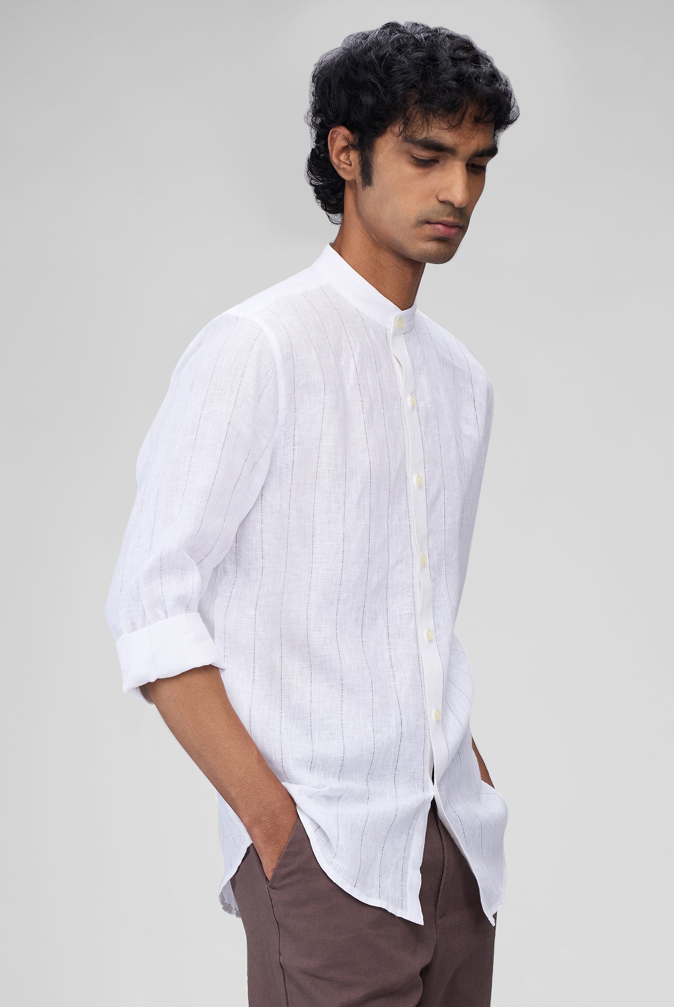 Snow 100% Linen Stripes Shirt - CiceroniMen Shirtsbhrāta