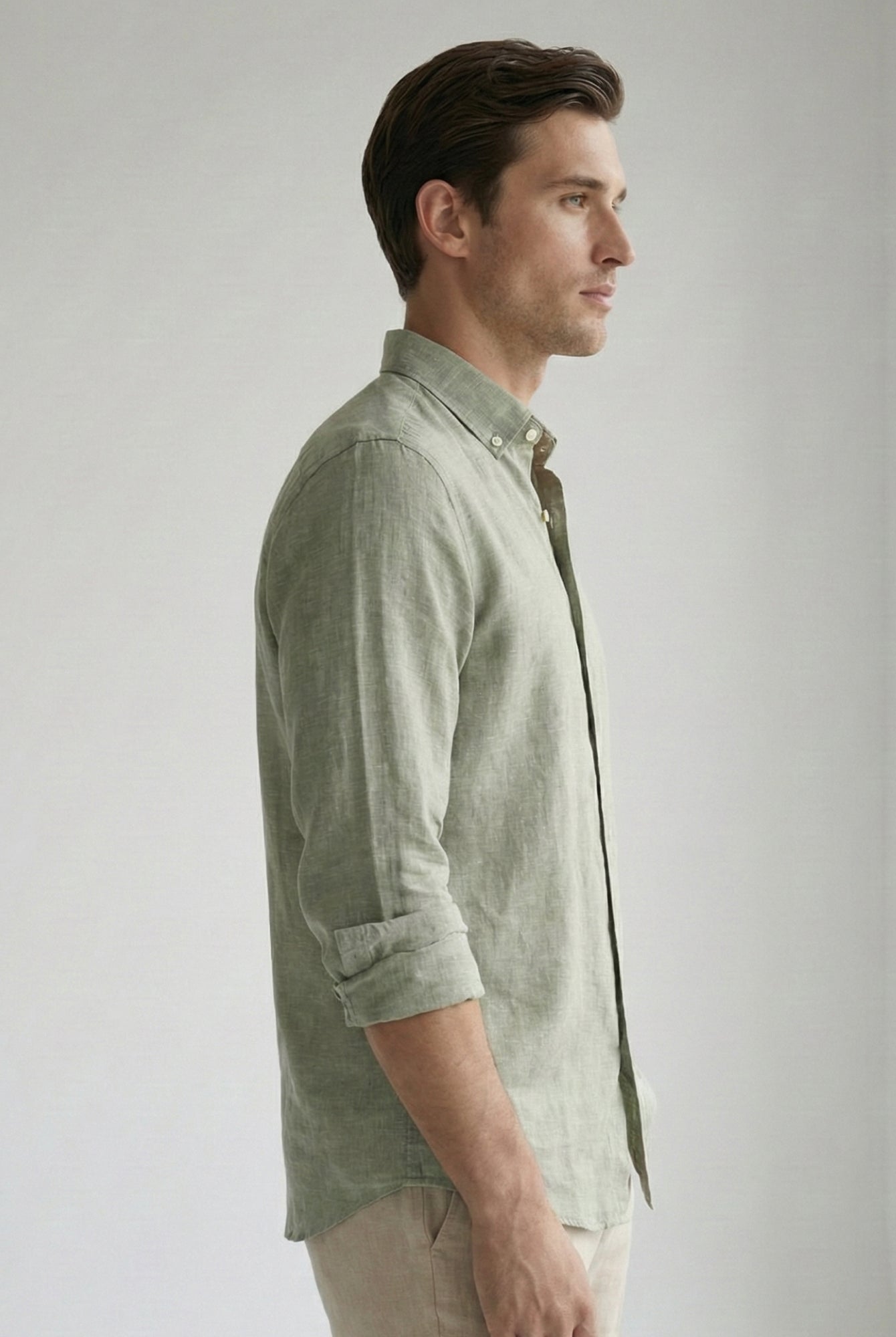 Soft Sage 100% Pure Linen Button Down - CiceroniMen Shirtsbhrāta