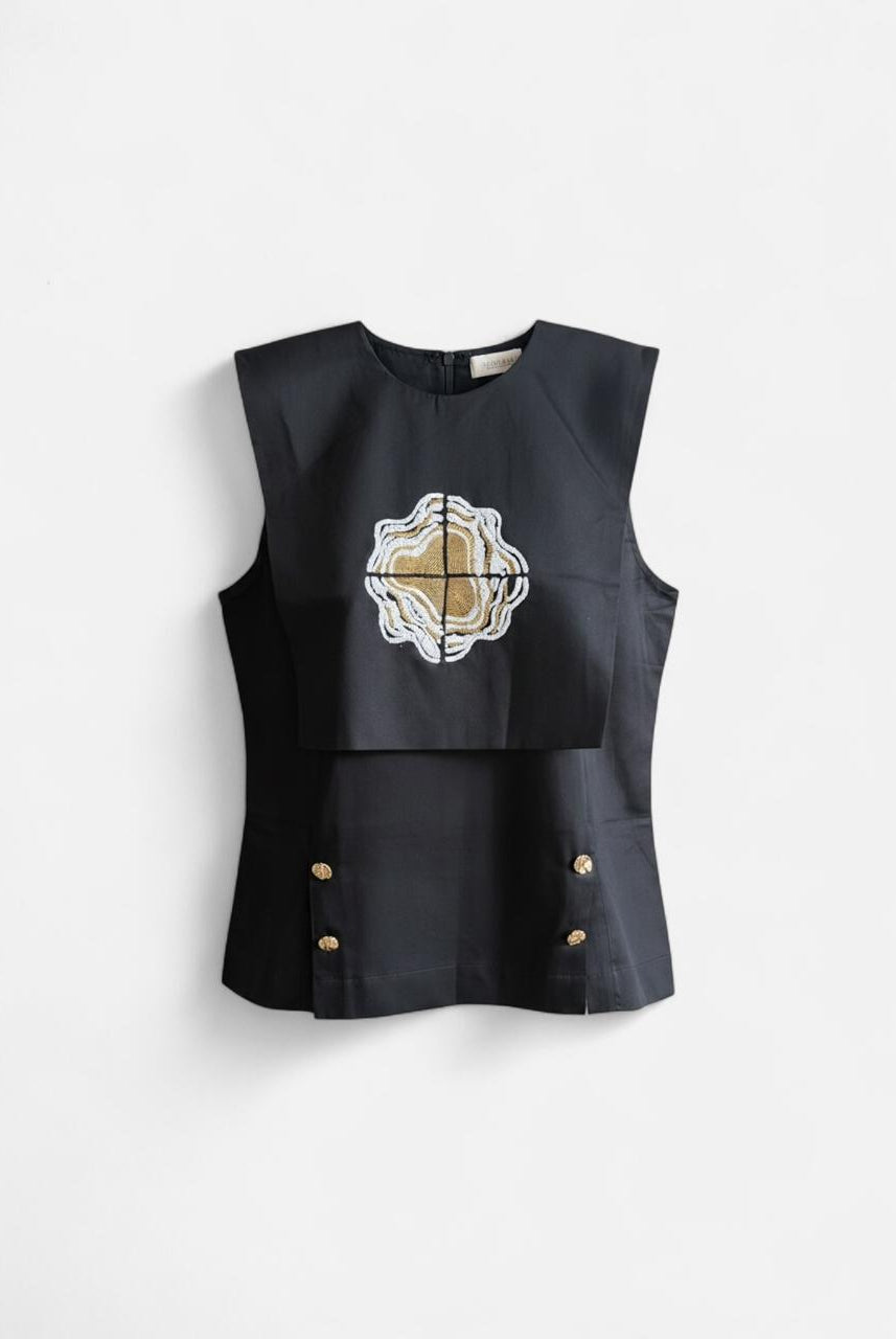 Solara black Flap Top - CiceroniTopArtbeats by Keerthana