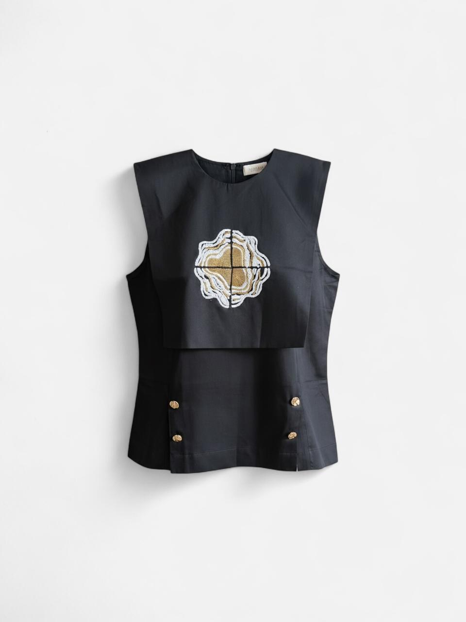 Solara black Flap Top - CiceroniTopArtbeats by Keerthana