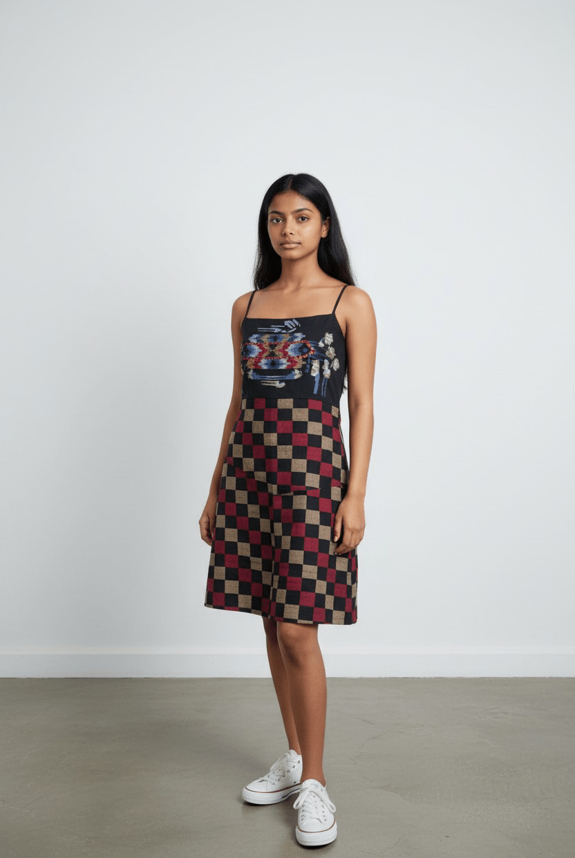 Spaghetti Coat Tail – Kullu Lotus Black Jamdani - CiceroniDressesBhomra