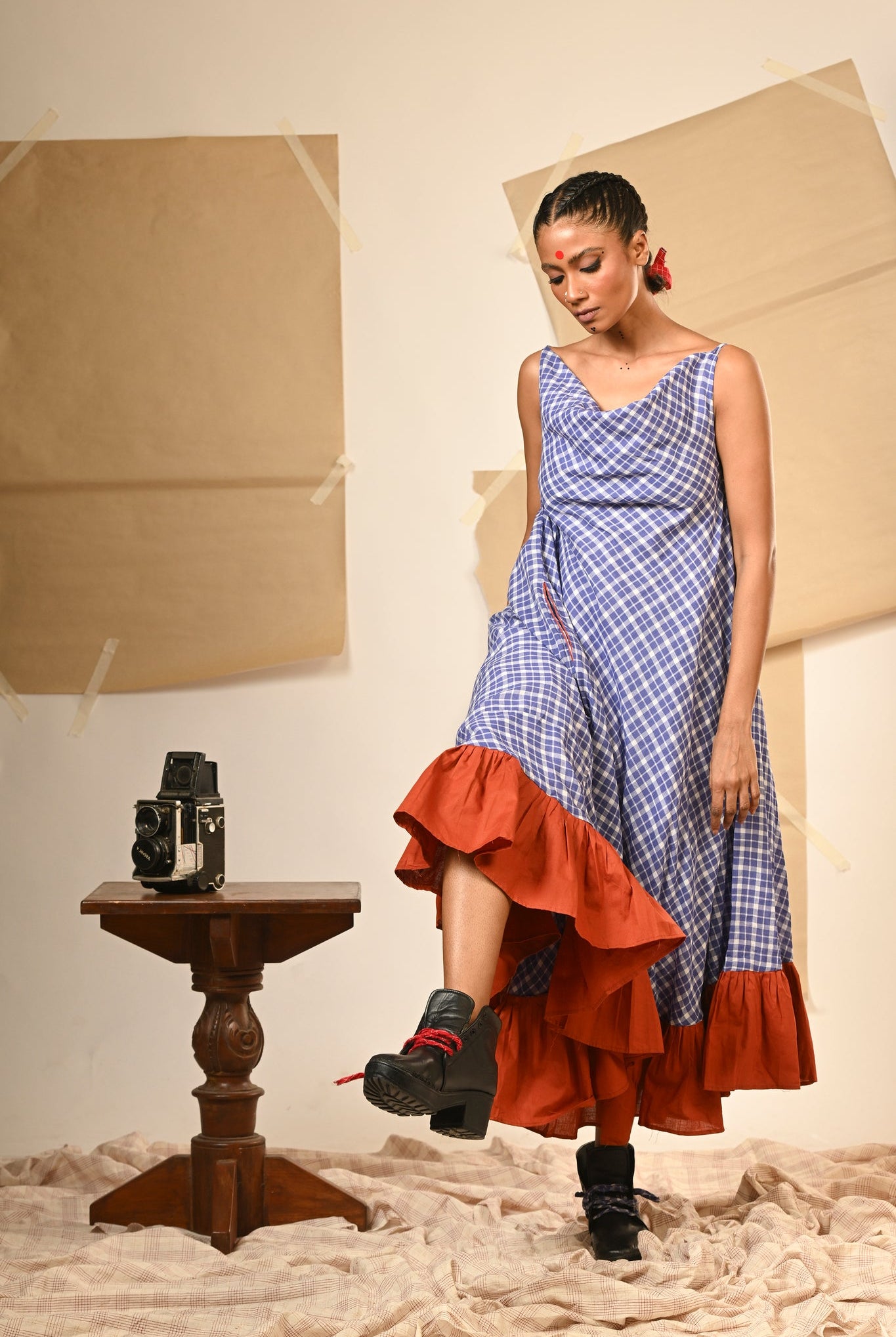 Spaghetti Cowl Dress - CiceroniDressesPrathaa