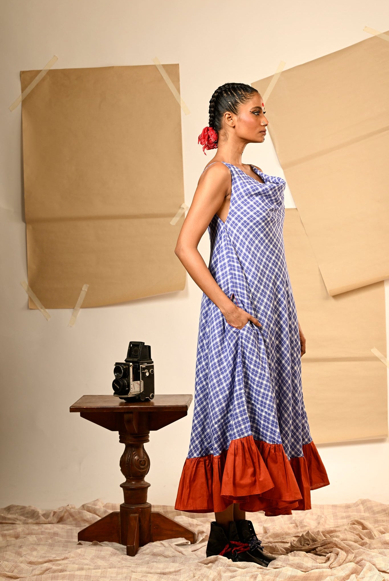 Spaghetti Cowl Dress - CiceroniDressesPrathaa