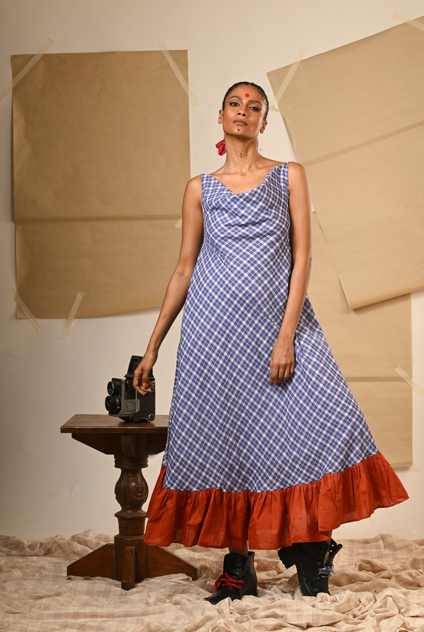 Spaghetti Cowl Dress - CiceroniDressesPrathaa