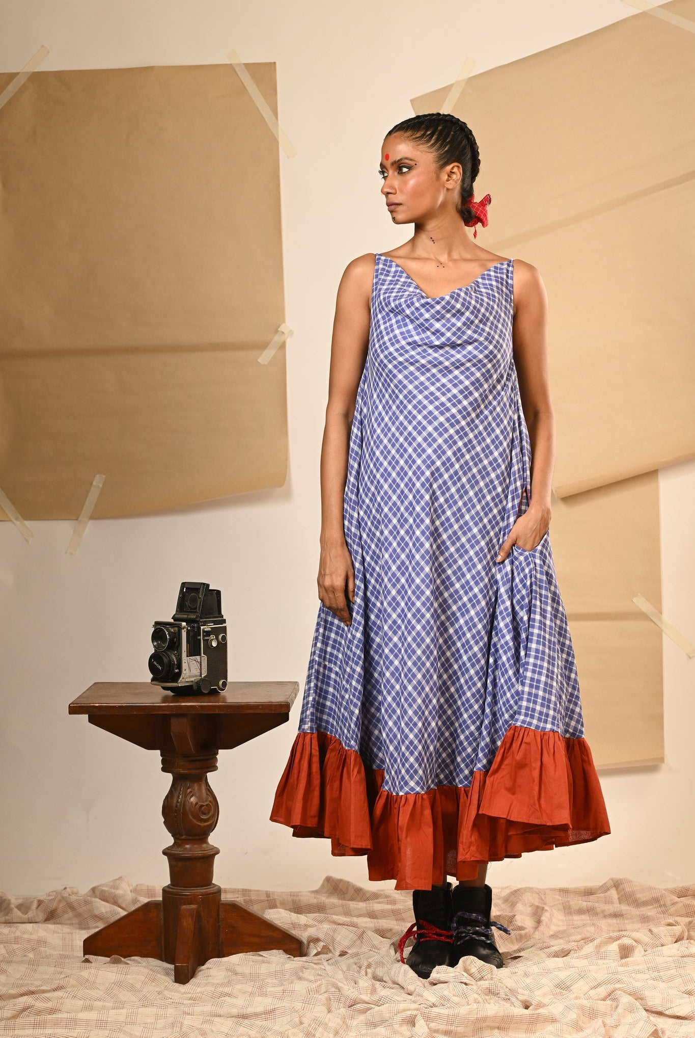 Spaghetti Cowl Dress - CiceroniDressesPrathaa