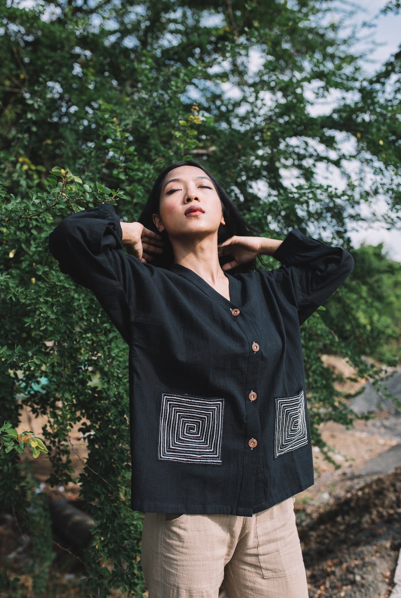 Spiral Pocket Shirt – Black - CiceroniShirtsIra
