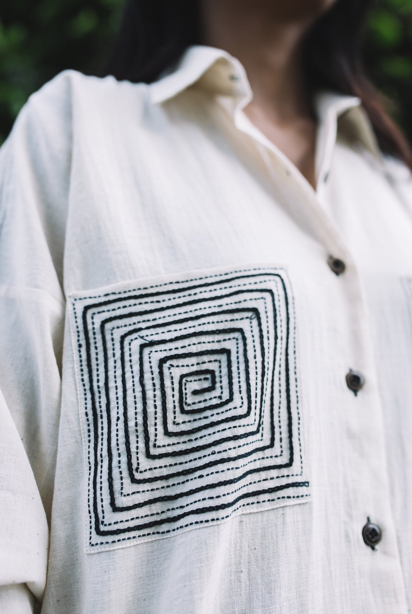 Spiral Pocket Shirt - White - CiceroniShirtsIra