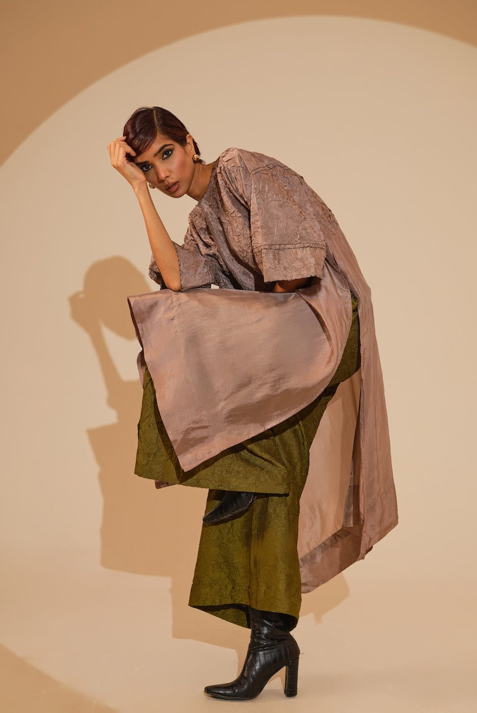 Sprout Tunic - Taupe - CiceroniKurta, Festive WearStoique