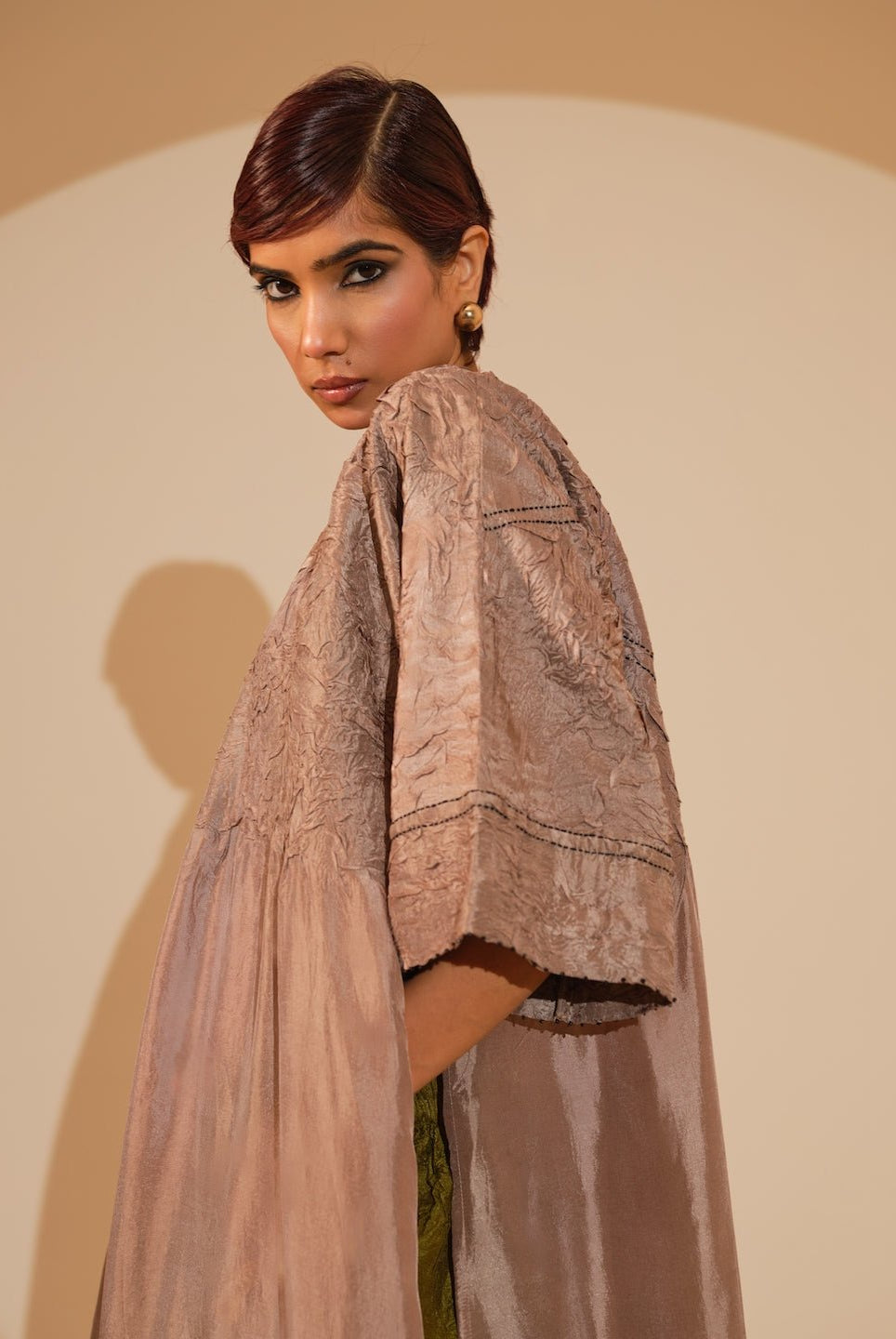 Sprout Tunic - Taupe - CiceroniKurta, Festive WearStoique