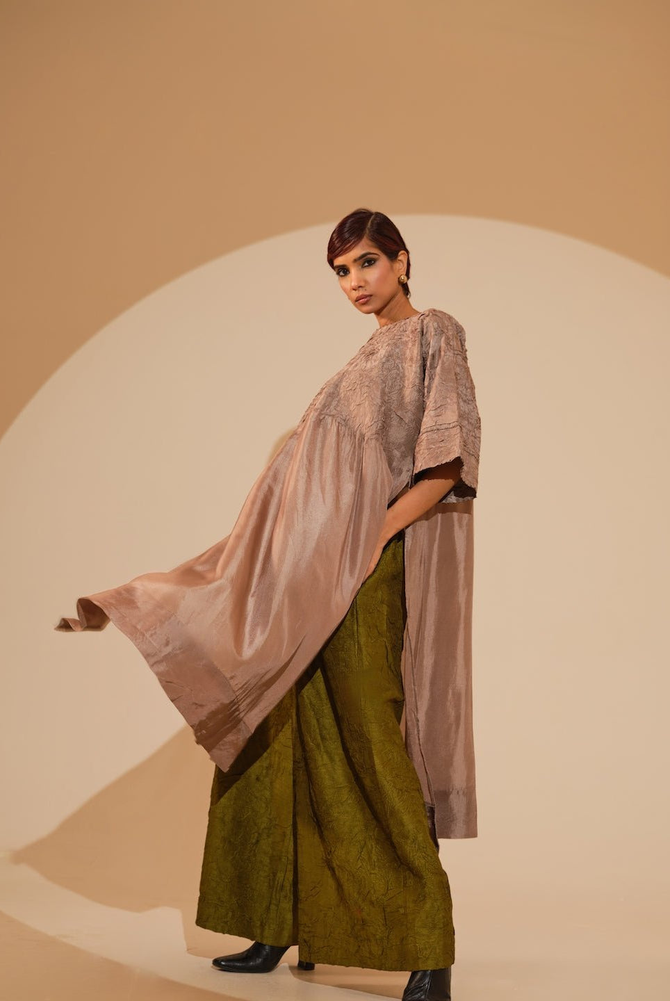 Sprout Tunic - Taupe - CiceroniKurta, Festive WearStoique