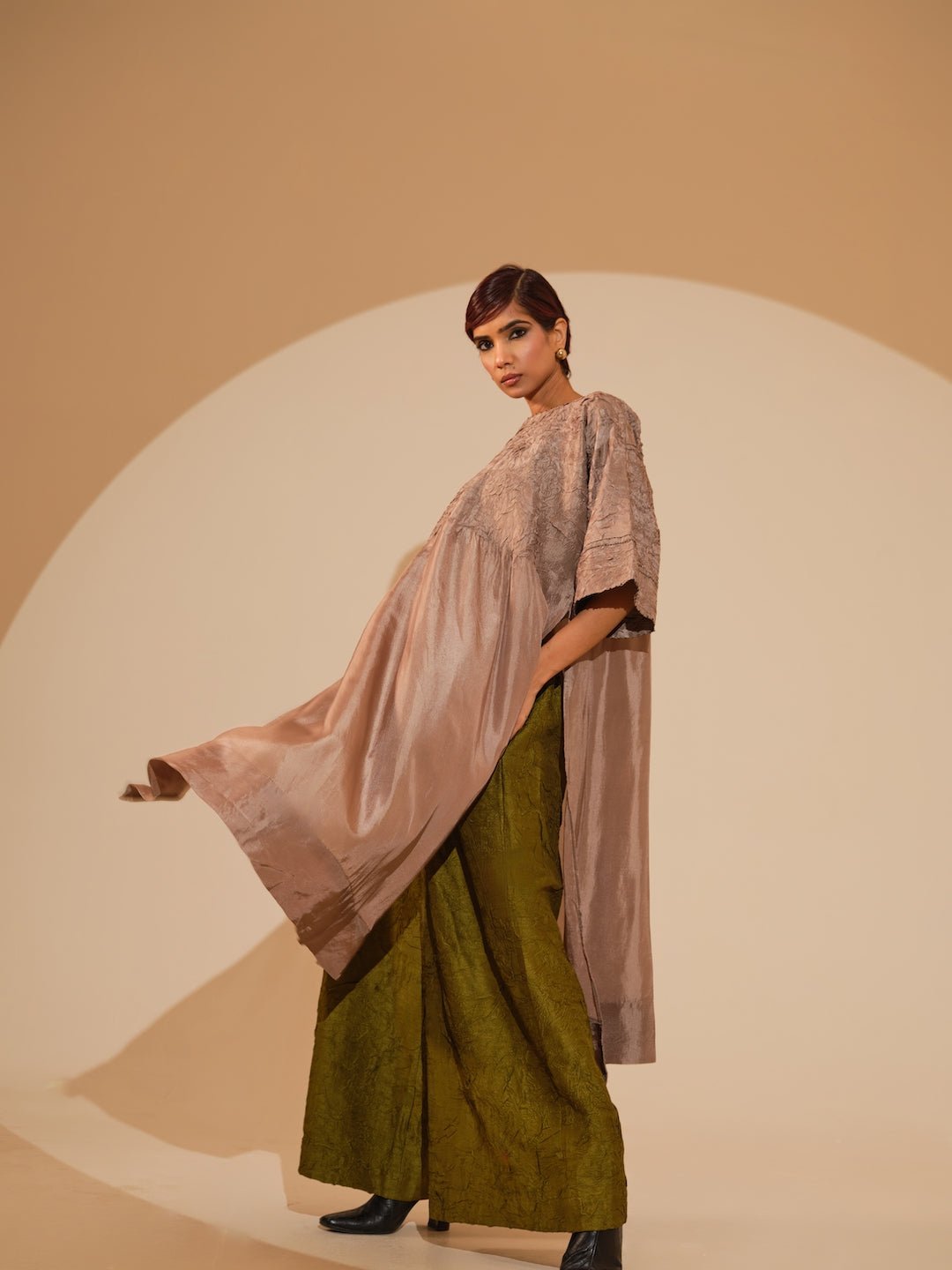 Sprout Tunic - Taupe - CiceroniKurta, Festive WearStoique