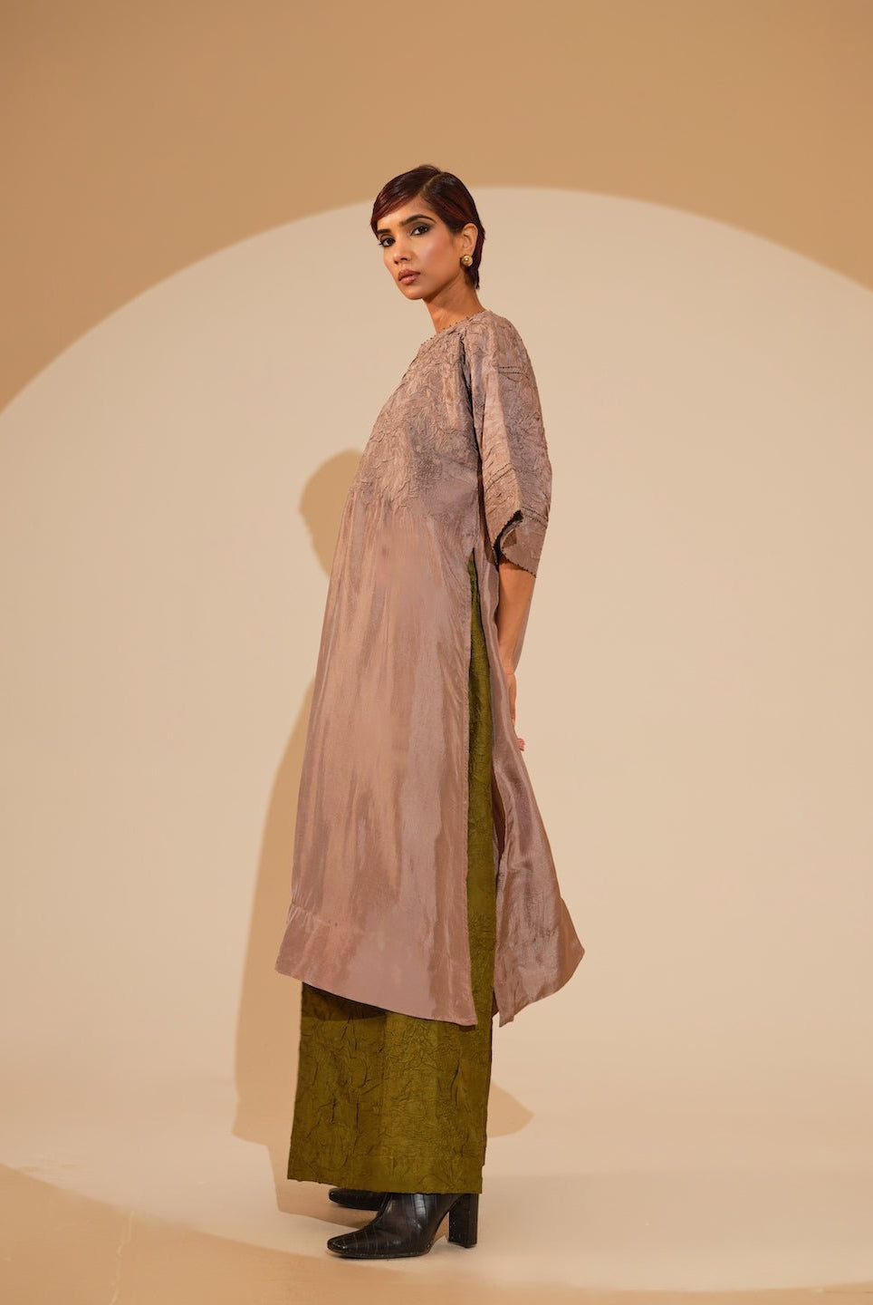 Sprout Tunic - Taupe - CiceroniKurta, Festive WearStoique