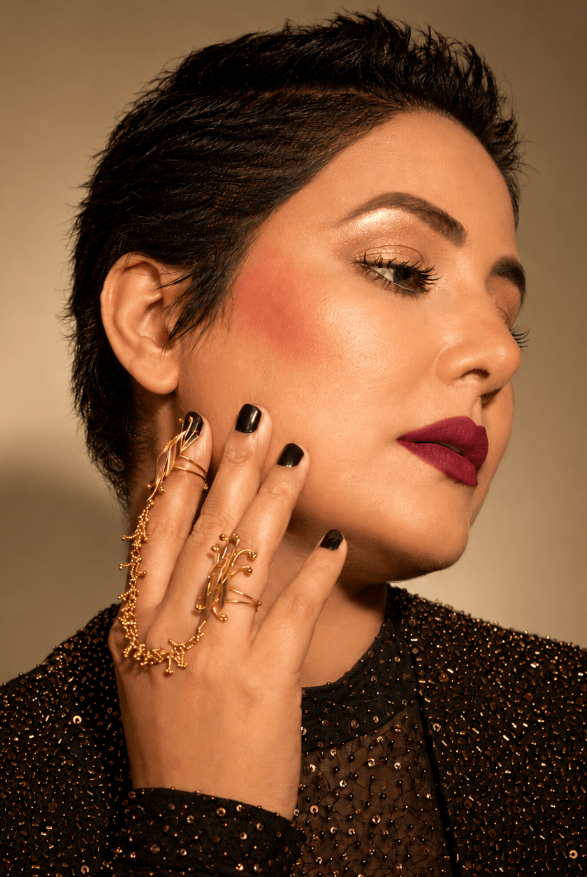 Starlit Nail Crown Duo with Chain - CiceroniNail RingKalon Art Jewellery