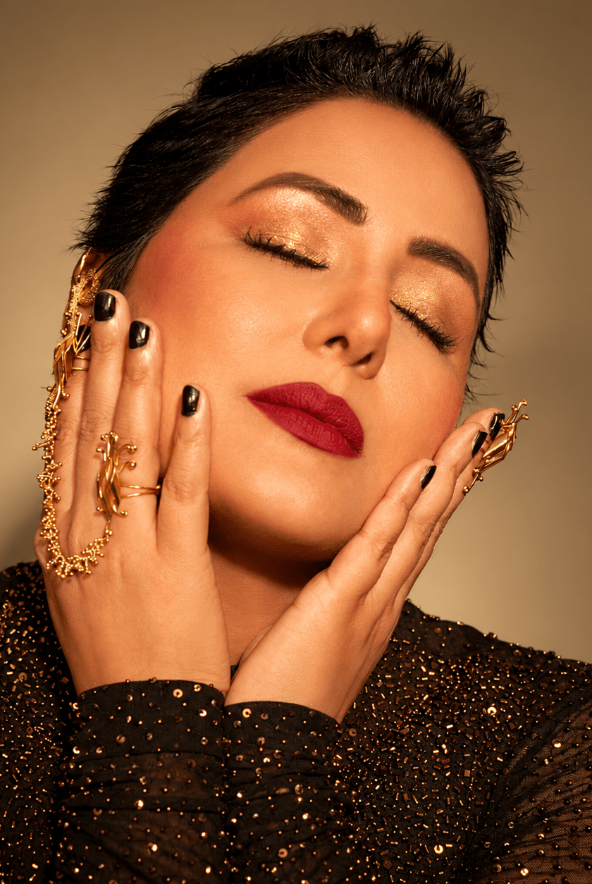 Starlit Nail Crown Duo with Chain - CiceroniNail RingKalon Art Jewellery